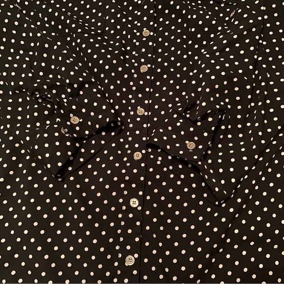 BLACK and WHITE POLKA DOT BLOUSE 3X by Elementz SHIRT - Picture 7 of 11